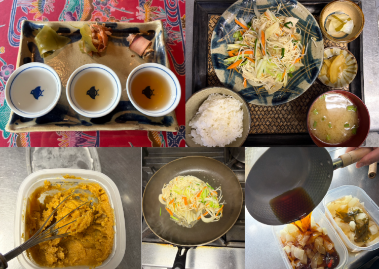 Eating handmade Japanese food together with the chef
